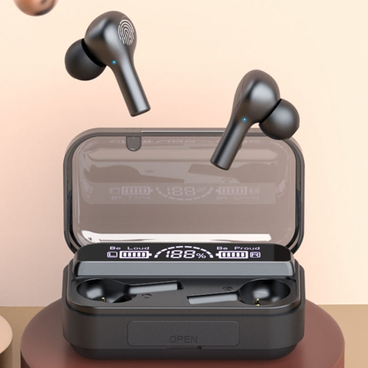 278 TWS Touch-Bluetooth-Kopfhörer mit externer Geräuschunterdrückung und Ladebox, unterstützt LED-Power-Digitalanzeige, Atemlichter und Anruf- und Sprachassistent, 278 Black, 278 White