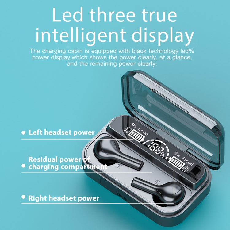 278 TWS Touch-Bluetooth-Kopfhörer mit externer Geräuschunterdrückung und Ladebox, unterstützt LED-Power-Digitalanzeige, Atemlichter und Anruf- und Sprachassistent, 278 Black, 278 White