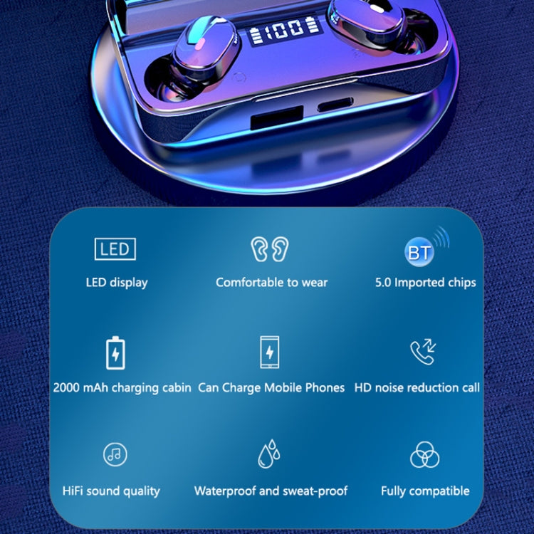 A9 TWS CVC8.0 und DSP Dual Noise Cancelling Bluetooth-Kopfhörer mit magnetischer Ladebox und LED-Digitalanzeige, unterstützt Touch & HD Call & Siri & Power Bank, A9