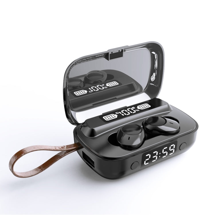 A13 TWS CVC8.0 und DSP Dual Noise Cancelling Touch Bluetooth-Kopfhörer mit Ladebox, unterstützt LED-Digitalanzeige, Uhr, Taschenlampe, HD-Anruf, Siri und Powerbank, A13