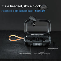A13 TWS CVC8.0 und DSP Dual Noise Cancelling Touch Bluetooth-Kopfhörer mit Ladebox, unterstützt LED-Digitalanzeige, Uhr, Taschenlampe, HD-Anruf, Siri und Powerbank, A13