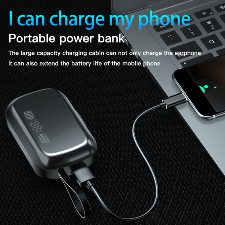 A13 TWS CVC8.0 und DSP Dual Noise Cancelling Touch Bluetooth-Kopfhörer mit Ladebox, unterstützt LED-Digitalanzeige, Uhr, Taschenlampe, HD-Anruf, Siri und Powerbank, A13
