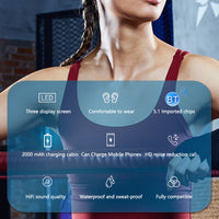 A13 TWS CVC8.0 und DSP Dual Noise Cancelling Touch Bluetooth-Kopfhörer mit Ladebox, unterstützt LED-Digitalanzeige, Uhr, Taschenlampe, HD-Anruf, Siri und Powerbank, A13