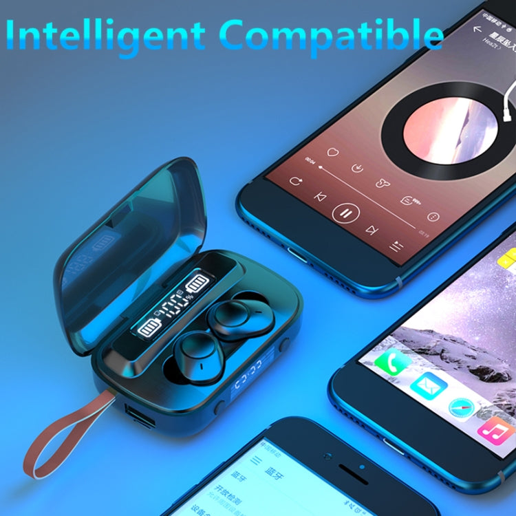 A13 TWS CVC8.0 und DSP Dual Noise Cancelling Touch Bluetooth-Kopfhörer mit Ladebox, unterstützt LED-Digitalanzeige, Uhr, Taschenlampe, HD-Anruf, Siri und Powerbank, A13