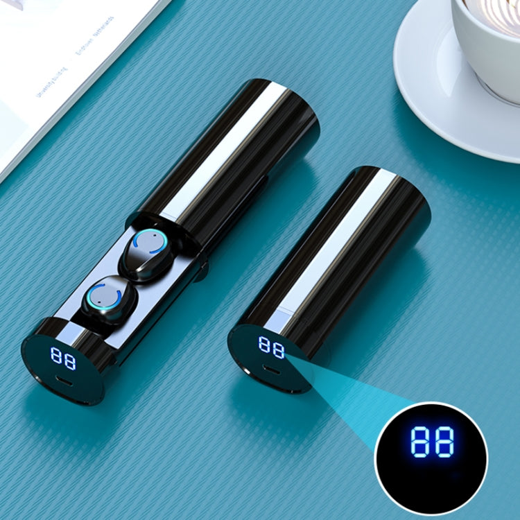 F9-6 TWS CVC8.0 Touch-Bluetooth-Kopfhörer mit Geräuschunterdrückung und ausziehbarer zylindrischer Ladebox, unterstützt LED-Power-Digitalanzeige, Anruf und Siri, F9-6
