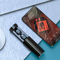 F9-6 TWS CVC8.0 Touch-Bluetooth-Kopfhörer mit Geräuschunterdrückung und ausziehbarer zylindrischer Ladebox, unterstützt LED-Power-Digitalanzeige, Anruf und Siri, F9-6