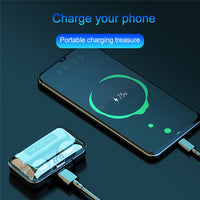 F9-9 TWS CVC8.0 Bluetooth-Kopfhörer mit Geräuschunterdrückung und Ladebox, unterstützt Touch-Lichteffekt und LED-Leistungsanzeige mit drei Bildschirmen, Powerbank, Mobiltelefonhalter und HD-Anruf- und Sprachassistent, F9-9 Black, F9-9 Dark Blue, F9-9 P...
