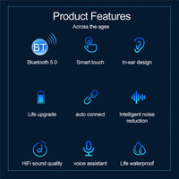 F9-9 TWS CVC8.0 Bluetooth-Kopfhörer mit Geräuschunterdrückung und Ladebox, unterstützt Touch-Lichteffekt und LED-Leistungsanzeige mit drei Bildschirmen, Powerbank, Mobiltelefonhalter und HD-Anruf- und Sprachassistent, F9-9 Black, F9-9 Dark Blue, F9-9 P...