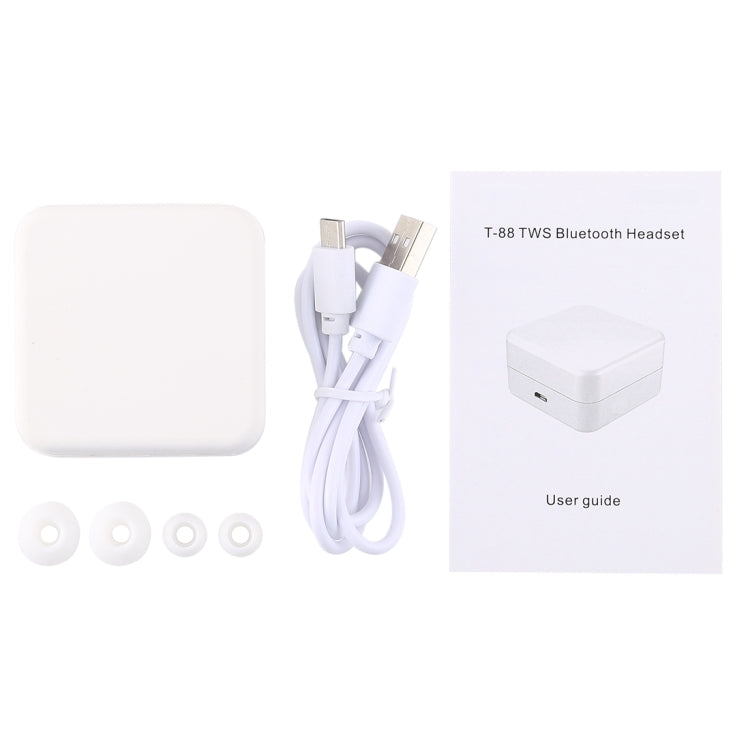 T-88 TWS Bluetooth V5.0 Kabellose Stereo-Ohrhörer mit magnetischer Ladebox
