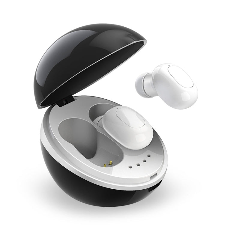 A10 TWS Drahtloser Bluetooth-Kopfhörer in Raumkapselform mit magnetischer Ladebox und Trageband, unterstützt HD-Anrufe und automatische Bluetooth-Kopplung, Black, Black White, White, White + Black