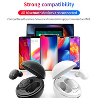 A10 TWS Drahtloser Bluetooth-Kopfhörer in Raumkapselform mit magnetischer Ladebox und Trageband, unterstützt HD-Anrufe und automatische Bluetooth-Kopplung, Black, Black White, White, White + Black