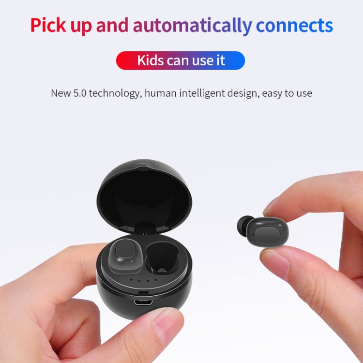 A10 TWS Drahtloser Bluetooth-Kopfhörer in Raumkapselform mit magnetischer Ladebox und Trageband, unterstützt HD-Anrufe und automatische Bluetooth-Kopplung, Black, Black White, White, White + Black