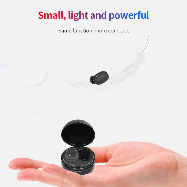 A10 TWS Drahtloser Bluetooth-Kopfhörer in Raumkapselform mit magnetischer Ladebox und Trageband, unterstützt HD-Anrufe und automatische Bluetooth-Kopplung, Black, Black White, White, White + Black