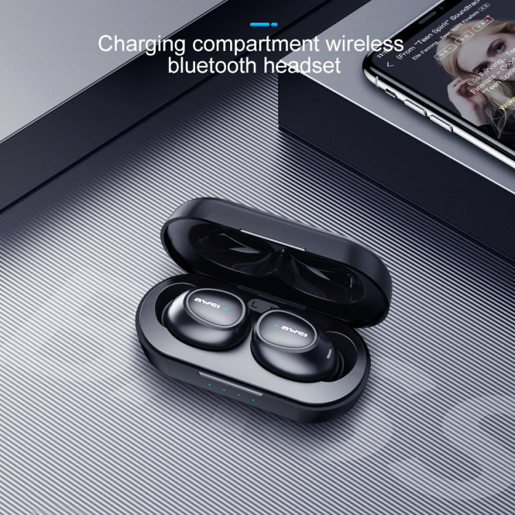 awei T6 TWS Bluetooth V5.0 Ture Kabelloses Sport-Headset mit Ladehülle