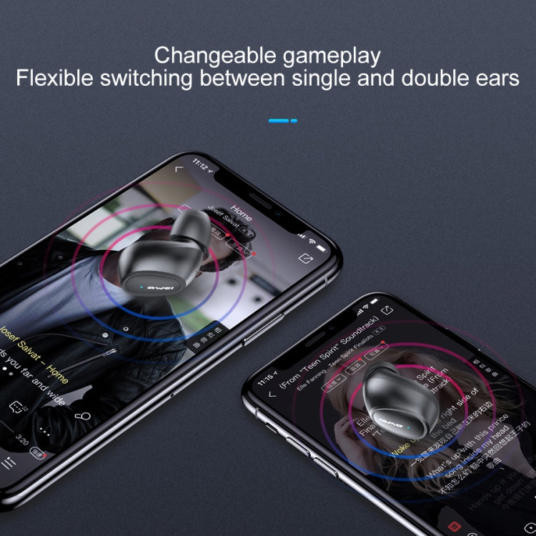 awei T6 TWS Bluetooth V5.0 Ture Kabelloses Sport-Headset mit Ladehülle