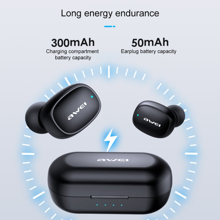 awei T13 TWS Bluetooth V5.0 Ture Kabelloses Sport-Headset mit Ladehülle