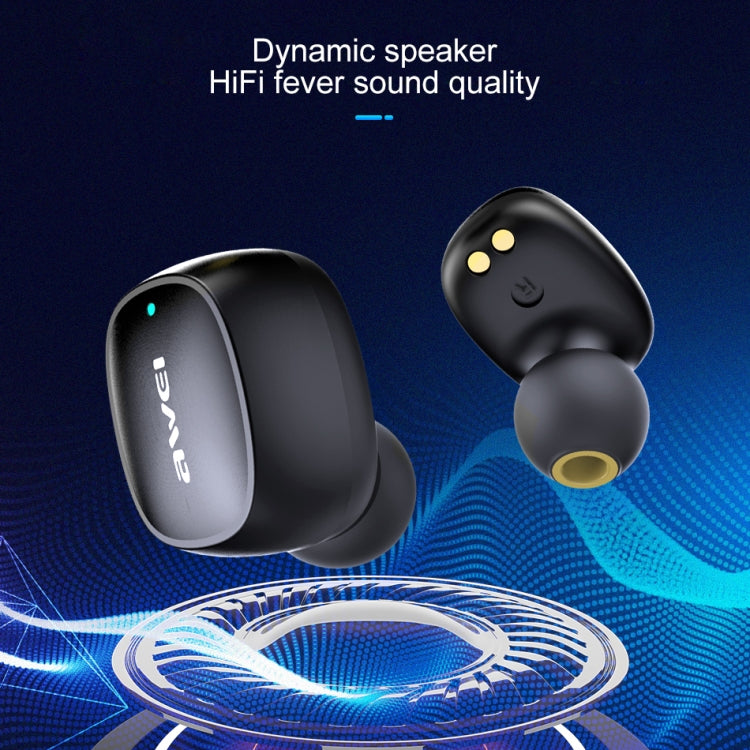 awei T13 TWS Bluetooth V5.0 Ture Kabelloses Sport-Headset mit Ladehülle