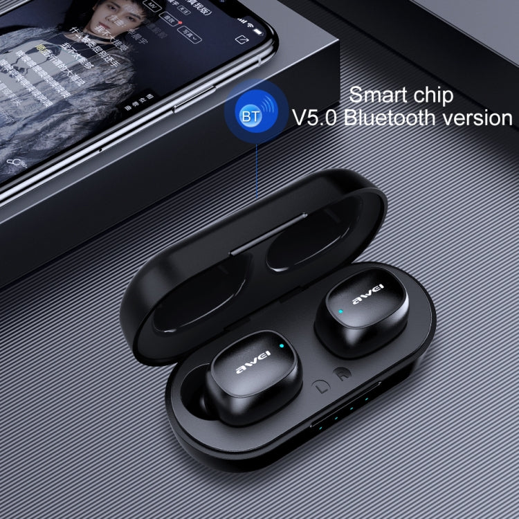 awei T13 TWS Bluetooth V5.0 Ture Kabelloses Sport-Headset mit Ladehülle