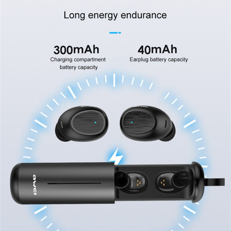 awei T55 TWS Bluetooth V5.0 Ture Kabelloses Sport-Headset mit tragbarem Ladekoffer