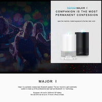 Blinblin Major 1 Tragbarer RGB-Laserprojektor mit 6 W USB-Aufladung und Bluetooth-Stereo-Sound-Lautsprecher