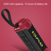 awei Y280 IPX4 Bluetooth-Lautsprecher-Powerbank mit verbessertem Bass, integriertem Mikrofon, unterstützt FM/USB/TF-Karte/AUX, Y280