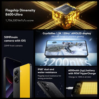 Xiaomi POCO X7 Pro 5G Global, 12 GB + 256 GB, Fingerabdruck auf dem Bildschirm, 6,67 Zoll Xiaomi HyperOS 2 MediaTek Dimensity 8400-Ultra Octa Core, NFC, Netzwerk: 5G, 12GB+256GB