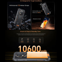 Robustes Telefon Oukitel G1, 6 GB + 256 GB, Fingerabdruckerkennung, 6,52 Zoll Android 14 T606 Octa Core, NFC, OTG, Netzwerk: 4G