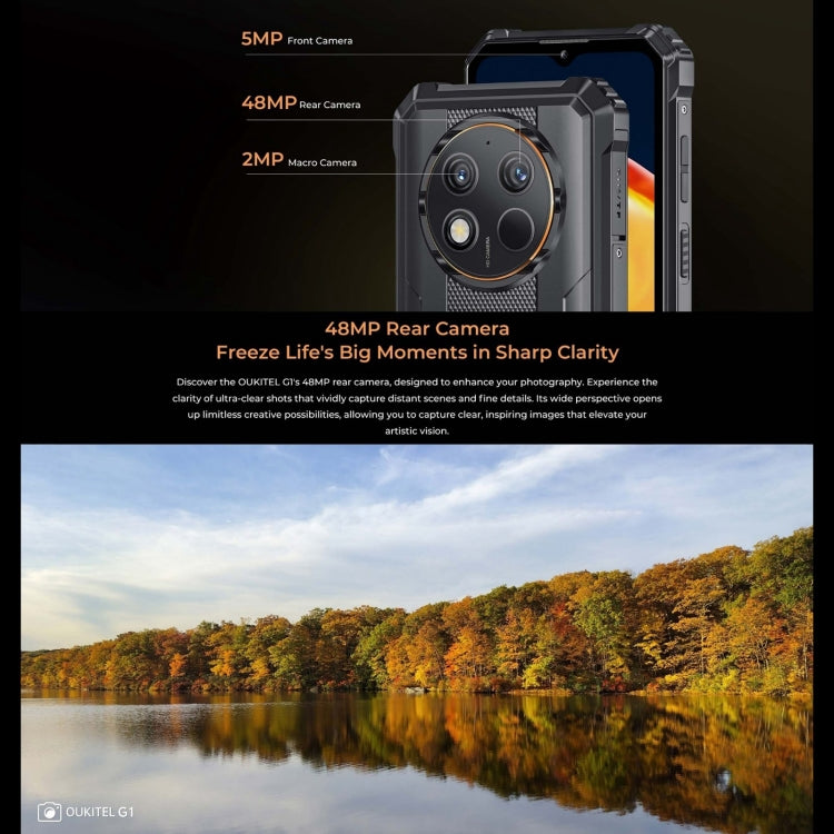 Robustes Telefon Oukitel G1, 6 GB + 256 GB, Fingerabdruckerkennung, 6,52 Zoll Android 14 T606 Octa Core, NFC, OTG, Netzwerk: 4G