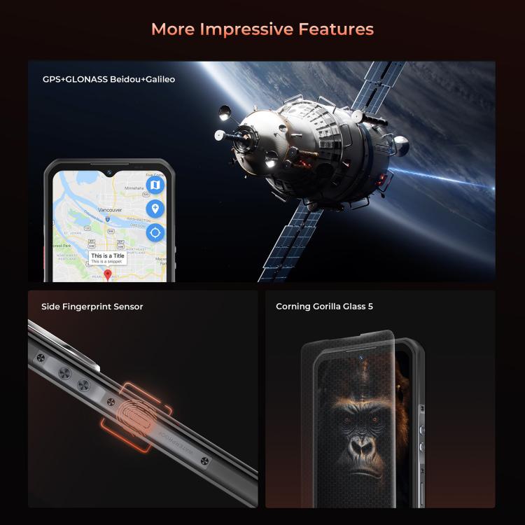 Oukitel WP55 5G Rugged Phone, 12 GB + 256 GB, 108-MP-Kamera, Fingerabdrucksensor, 6,6 Zoll, MediaTek Dimensity 7025 Octa-Core-Prozessor, NFC, OTG, Netzwerk: 5G, WP55
