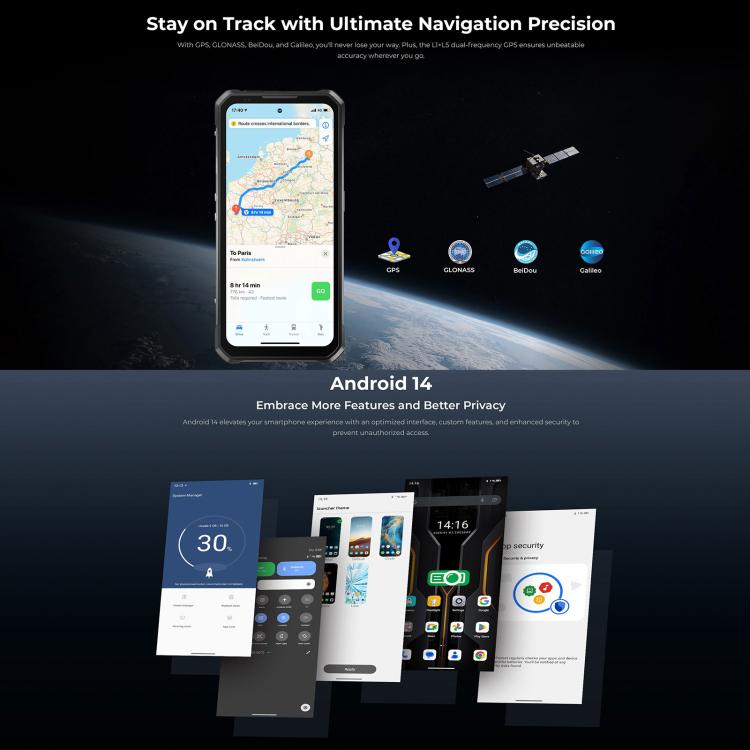 Oukitel WP100 Robustes Smartphone mit Laser-Entfernungsmesser, 12 GB + 512 GB Speicher, 200-MP-Kamera, Fingerabdrucksensor, 6,8-Zoll-Display, Android 14, MediaTek Dimensity 7300 Octa-Core-Prozessor, NFC, OTG, 5G-Netzwerk, WP100