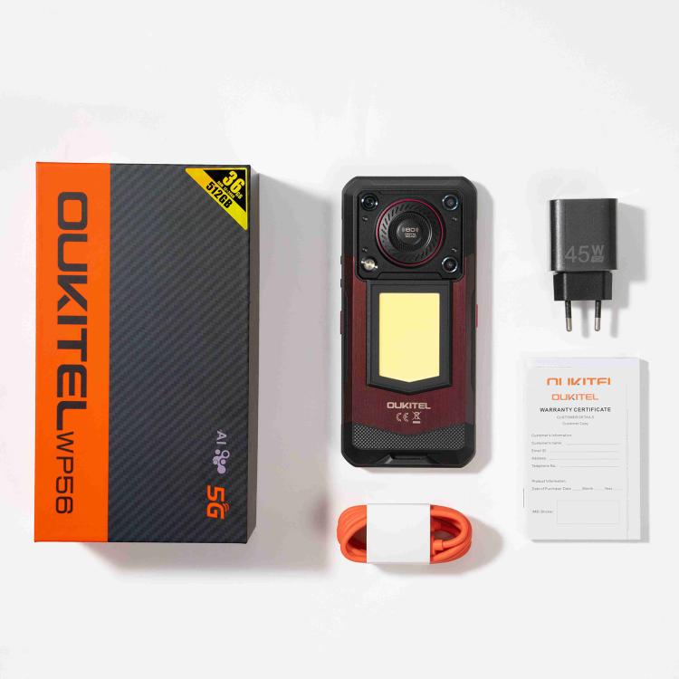 Oukitel WP56 Rugged Phone, 12 GB + 512 GB, 108-MP-Kamera, Fingerabdrucksensor, 6,8-Zoll-Android-15-Display, MTK Dimensity 7050 Octa-Core-Prozessor, NFC, OTG, 5G-Netzwerk