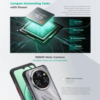 Oukitel WP62 Rugged Phone, 8 GB + 256 GB, 108-MP-Kamera, Fingerabdrucksensor, 6,6 Zoll, Android 15, MediaTek Dimensity 7025 Octa-Core-Prozessor, NFC, OTG, 5G-Netzwerk, 8GB+256GB