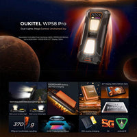 Oukitel WP58 Pro – Robustes Smartphone, 8 GB RAM + 512 GB interner Speicher, seitlicher Fingerabdrucksensor, 6,7-Zoll-Display, Android 15, UMS9621S Octa-Core-Prozessor, NFC, OTG, 5G-Netzwerk, 8GB+512GB