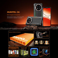 Oukitel G6 Rugged Phone, 4 GB + 64 GB, Fingerabdrucksensor, 10600-mAh-Akku, 6,52 Zoll, Android 16.0, Unisoc T615 Octa-Core-Prozessor, OTG, Netzwerk: 4G, 4GB+64GB