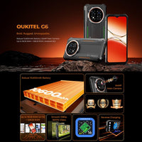 Oukitel G6 Rugged Phone, 4 GB + 128 GB, Fingerabdrucksensor, 10600-mAh-Akku, 6,52 Zoll, Android 16.0, Unisoc T615 Octa-Core-Prozessor, NFC, OTG, Netzwerk: 4G, 4GB+128GB