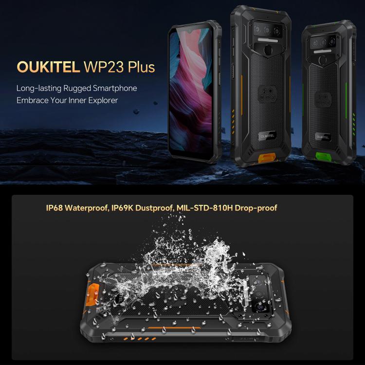 Oukitel WP23 Plus – Robustes Smartphone, 4 GB RAM + 128 GB Speicher, 6,52 Zoll Display, Android 14.0, Unisoc T606 Octa-Core-Prozessor, NFC, OTG, 4G-Netzwerk, WP23 Plus 4GB+128GB
