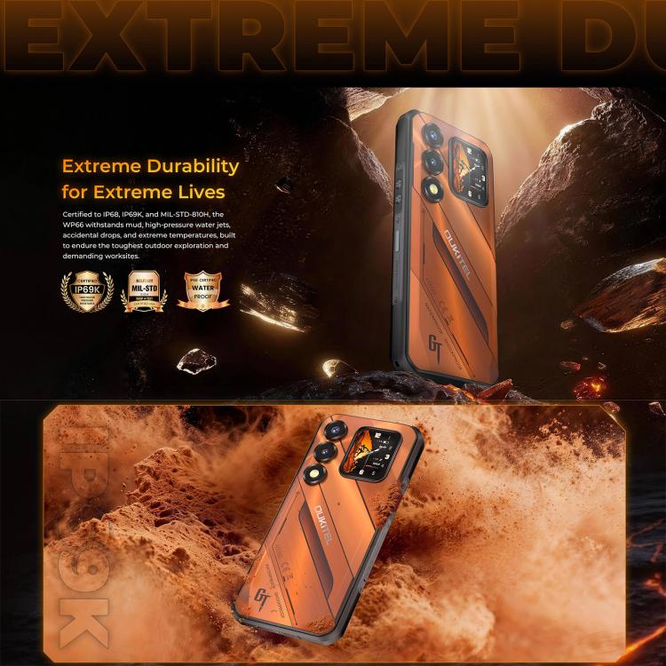 Oukitel WP66 5G Rugged Phone, 12 GB + 512 GB, seitlicher Fingerabdrucksensor, 6,6 Zoll, Android 16.0, MTK Dimensity 7025 Octa-Core-Prozessor, NFC, OTG, Netzwerk: 5G
