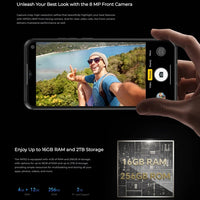 Oukitel WP52 5G Robustes Telefon, 4 GB + 256 GB, 6,6 Zoll Android 14.0 MediaTek Dimensity 6100+ Octa-Core 3,0 GHz, NFC, OTG, Netzwerk: 5G, WP52