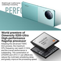 Dreifache Rückkameras + zwei Frontkameras, Fingerabdruckerkennung im Bildschirm, 4500-mAh-Akku, 6,55 Zoll MIUI 14 Dimensity 8200-Ultra Octa Core 4 nm bis zu 3,1 GHz, Netzwerk: 5G, NFC, 16GB+1TB