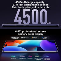 Dreifache Rückkameras + zwei Frontkameras, Fingerabdruckerkennung im Bildschirm, 4500-mAh-Akku, 6,55 Zoll MIUI 14 Dimensity 8200-Ultra Octa Core 4 nm bis zu 3,1 GHz, Netzwerk: 5G, NFC, 16GB+1TB