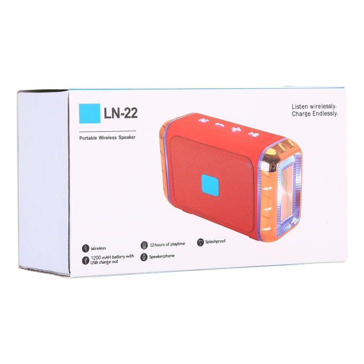LN-22 DC 5V tragbarer kabelloser Lautsprecher mit Freisprecheinrichtung und zwei bunten LED-Leuchten, unterstützt USB und TF-Karte und 3,5-mm-Aux, LN-22