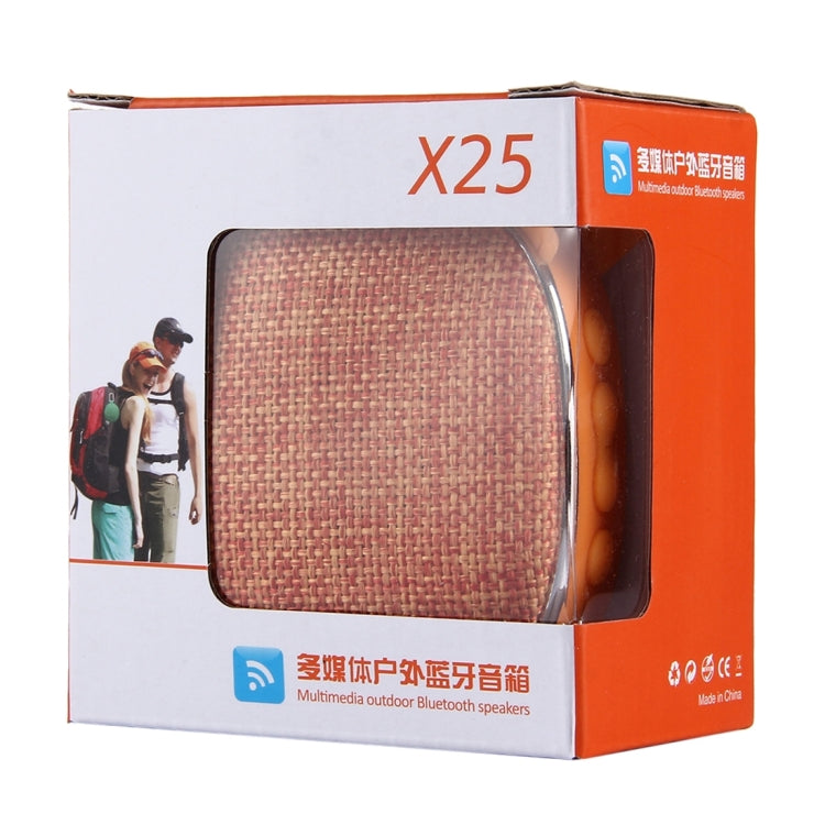 X25 Tragbarer Bluetooth-Stereolautsprecher im Stoffdesign mit integriertem Mikrofon, unterstützt Freisprechanrufe, TF-Karte und AUX-IN, Bluetooth-Entfernung: 10 m