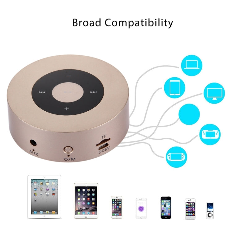 A8 Tragbarer Stereo-Bluetooth-Lautsprecher mit integriertem Mikrofon, unterstützt Freisprechanrufe / TF-Karte / AUX-IN, Pink, Gold, Grey, Red, Silver