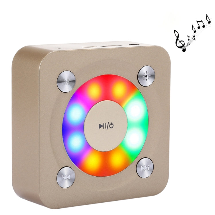 A9 Tragbarer Bluetooth-Stereolautsprecher mit integriertem Mikrofon und Licht, unterstützt Freisprechanrufe, TF-Karte und AUX-Eingang, Bluetooth-Entfernung: 10 m, with Light(Gold), with Light(Black), with Light(Rose Gold)