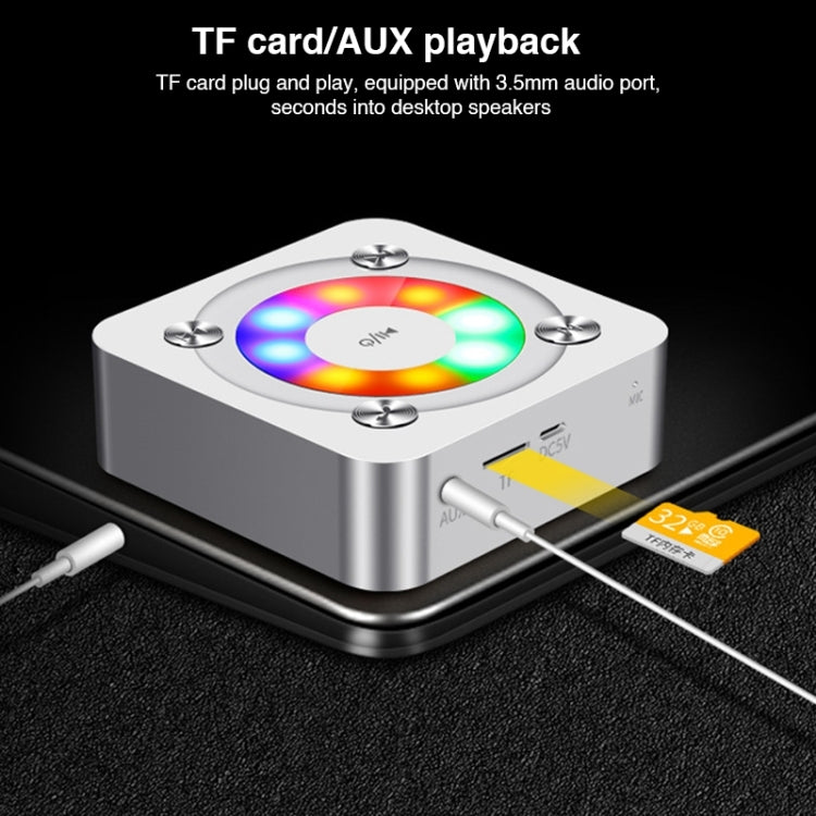 A9 Tragbarer Bluetooth-Stereolautsprecher mit integriertem Mikrofon und Licht, unterstützt Freisprechanrufe, TF-Karte und AUX-Eingang, Bluetooth-Entfernung: 10 m, with Light(Gold), with Light(Black), with Light(Rose Gold)