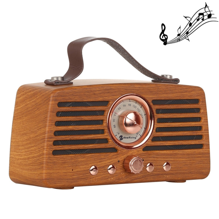 NewRixing NR-4013 Retro Manchurian Ash Texture Hand Drahtloser FM-Lautsprecher mit Anruffunktion, unterstützt TF-Karte und U-Disk