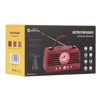 NewRixing NR-4013 Retro Manchurian Ash Texture Hand Drahtloser FM-Lautsprecher mit Anruffunktion, unterstützt TF-Karte und U-Disk