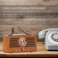 NewRixing NR-4013 Retro Manchurian Ash Texture Hand Drahtloser FM-Lautsprecher mit Anruffunktion, unterstützt TF-Karte und U-Disk