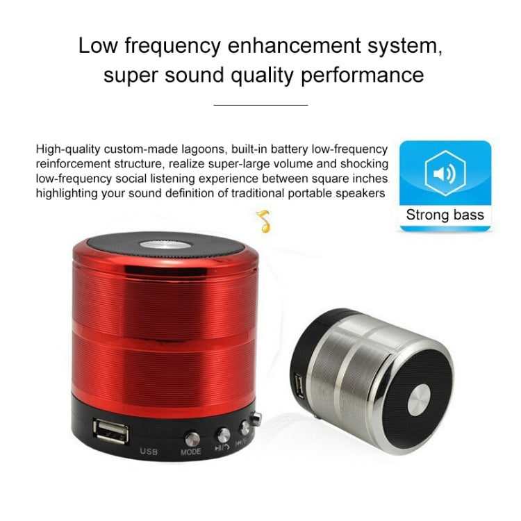 WS-887 Bluetooth-Lautsprecher mit Trageband, unterstützt Freisprechen, FM, U-Disk, TF-Karte und AUX