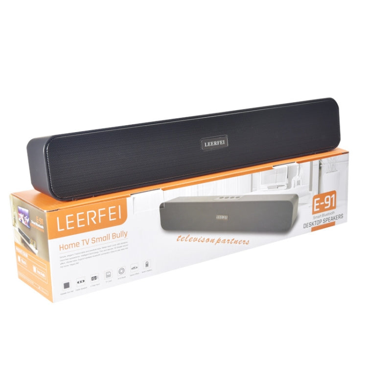 LEERFEI E91 10 W langer Balkenform, Dual-Lautsprecher, Multimedia-Radio, Bluetooth-Audio, unterstützt TF-Karte/U-Disk/3,5 mm AUX, unterstützt TF-Karte/U-Disk/3,5 mm AUX